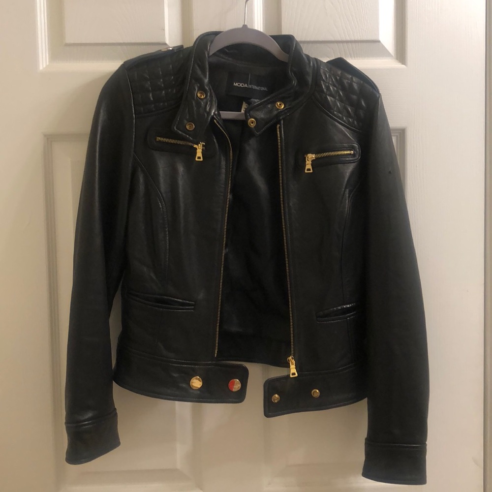 MODA International Leather Motorcycle Jacket